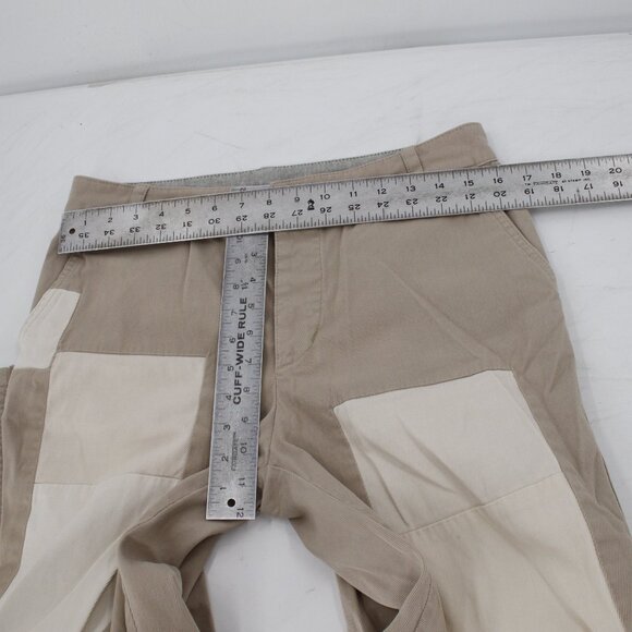 James Perse Pants Women 28 32x23 Cotton Linen Patchwork Button Fly Cropped chino - Picture 5 of 13